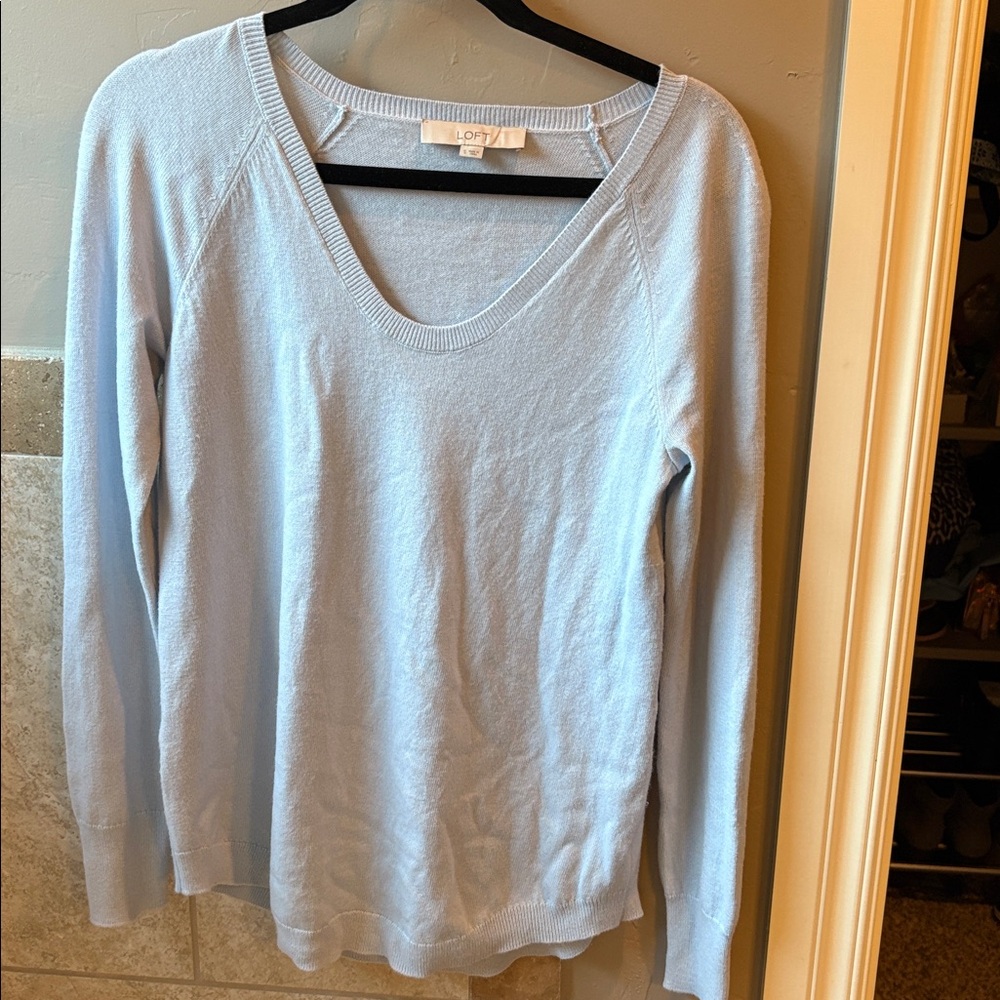 LOFT Soft Blue Knit Sweater